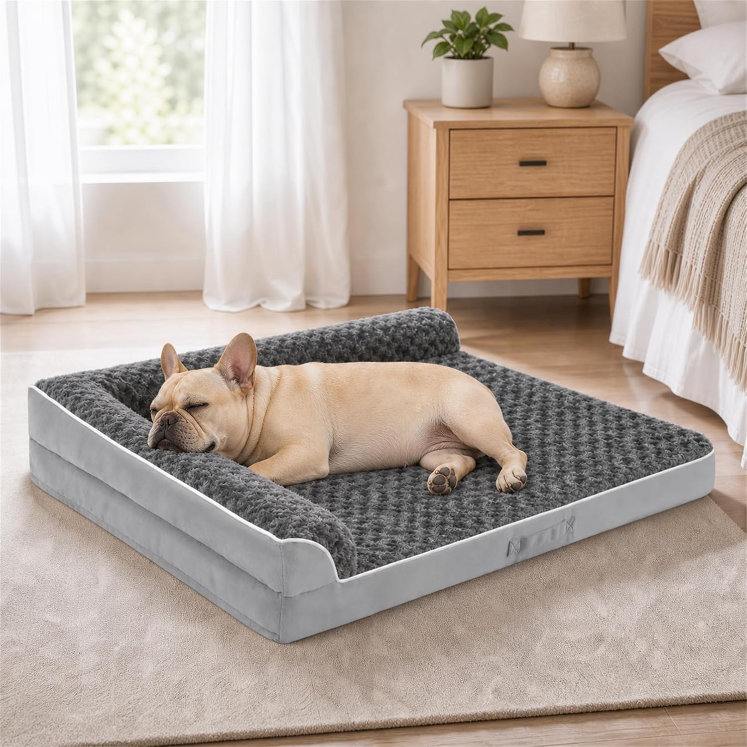 Orthopedic dog bed with joint support cushioning